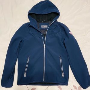 Guess Men’s Solid Hooded Zip-up Jacket